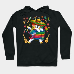 Dabbing Unicorn Wearing Mexican Sombrero Cinco De Mayo Lover Hoodie